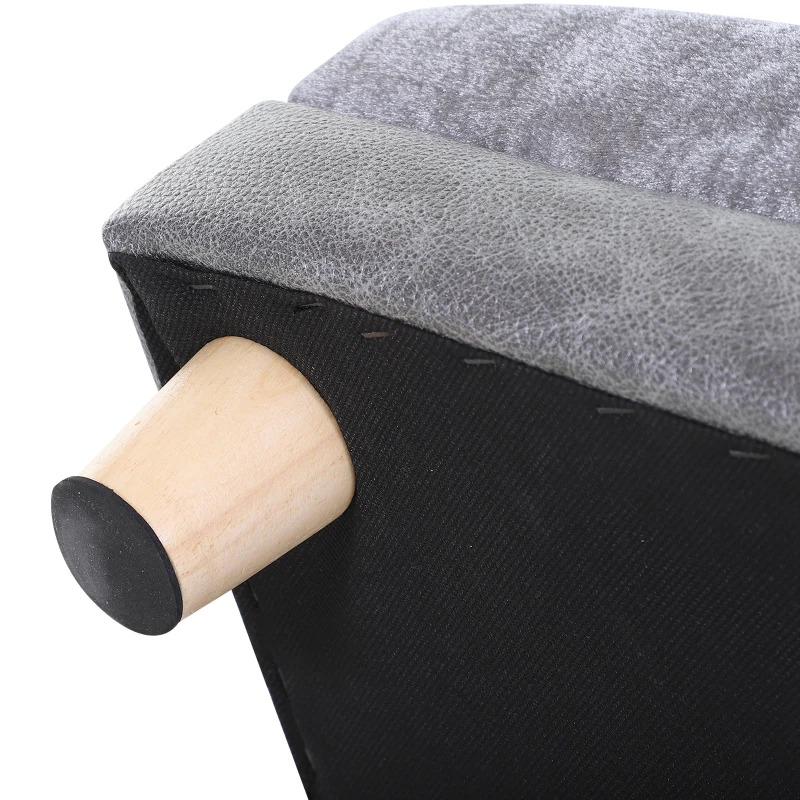 PawHut Sofa dla psa, sofa dla psa, legowisko dla psa, mata dla psa, sztuczna skóra, krótki pluszowy, szary