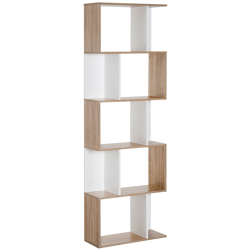 Homcom Bibliothèque Multi-Rangements Blanc 60 x 24 x 185 cm