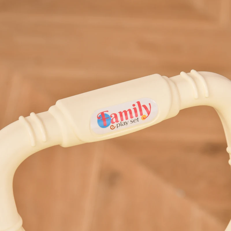 HOMCOM schoonmaakset voor kinderen rollenspel schoonmaak speelgoed 17 delig met bezem dweil stoffer PP kunststof groen + blauw + wit 30 x 29 x 55 cm