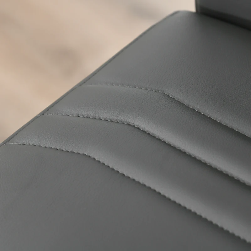 HOMCOM set van 2 barkrukken bistrostoel keukenkruk metalen kruk met rugleuning grijs kunstleer staal schuimstof 40 x 51 x 110 cm