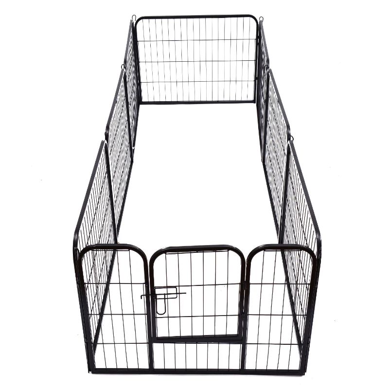 PawHut Puppy-uitloop ren buitenverblijf box puppy afrastering staal 2 groottes zwart