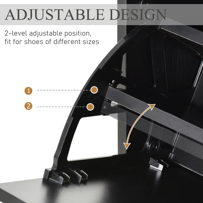 HOMCOM 6-Tier Tilting Tall Shoe Cabinet Rack Simple and Modern Storage Organization Entryway Hallway Furniture