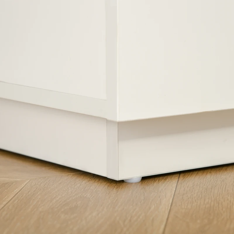 HOMCOM Bureau d'angle Bureau Informatique table de salle à manger multimédia Multi-Rangement modulable 2 Portes 3 tiroirs MDF Blanc Aspect Bois Brun foncé