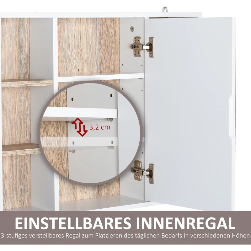 HOMCOM spiegelkast hangkast badkamerkast wandkast multifunctionele kast