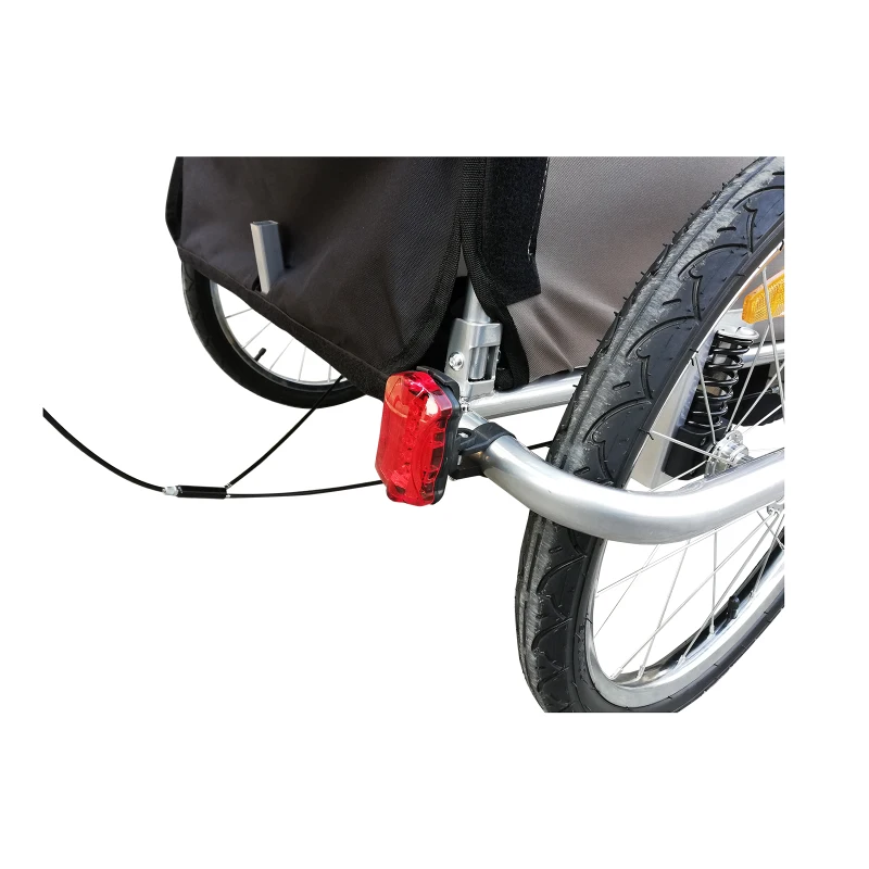 HOMCOM 2-in-1 fietskar voor kinderen fietsaanhanger jogger fietskar 360° draaibaar