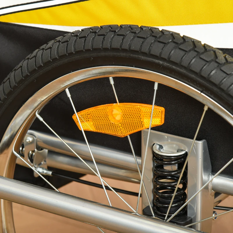 HOMCOM Kinderaanhanger 2 in 1 fietsaanhanger jogger aanhanger 360° draaibaar voor 2 kinderen