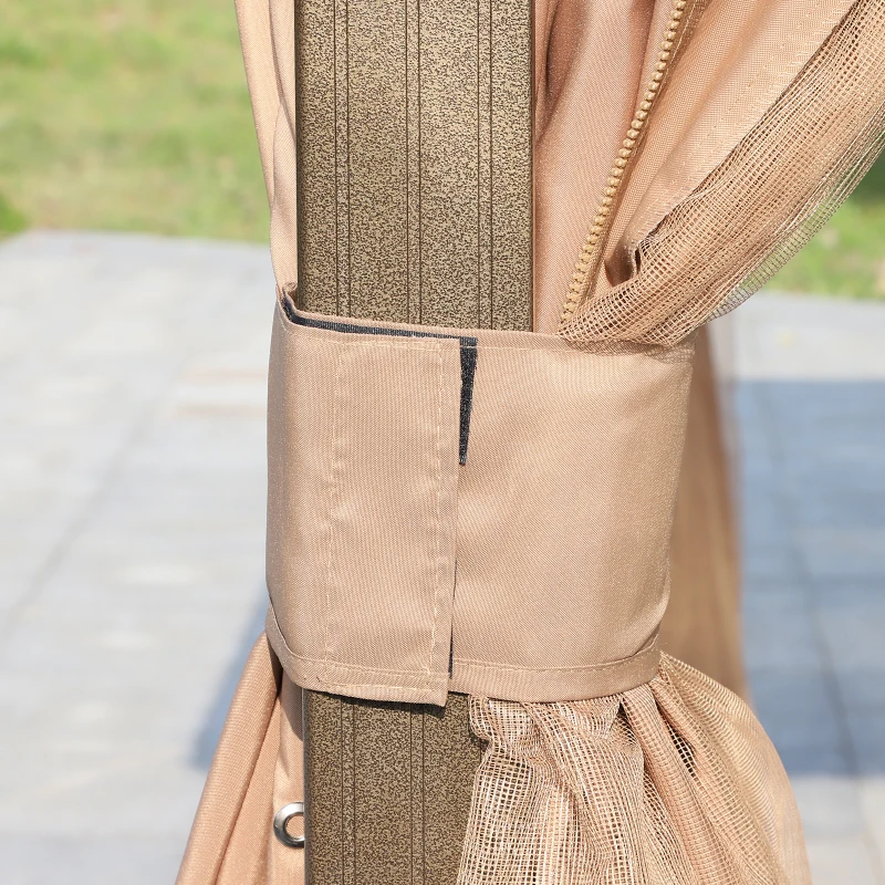 Outsunny Tuintent paviljoen partytent vouwtent waterdicht met 4 dubbele zijwanden