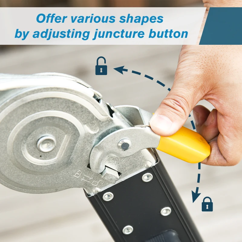 DURHAND 5-in-1 Multi-Purpose Folding Aluminum Ladder Scaffold with 2 Platform Plates, 150kg