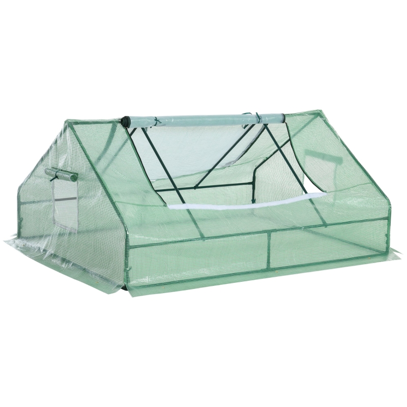 Outsunny kas, kweekkas met 2 deuren, plantenteelt, uv-bescherming, staal PE, 180 x 140 x 80 cm kas deuren plantenteelt uv-bescherming PE | Aosom.nl