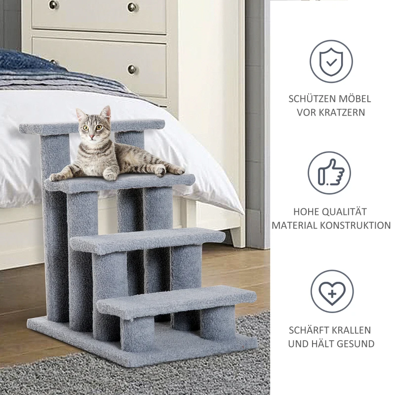 PawHut dierentrap kattentrap hondentrap trap voor katten en honden 4 treden nieuw(m-6)