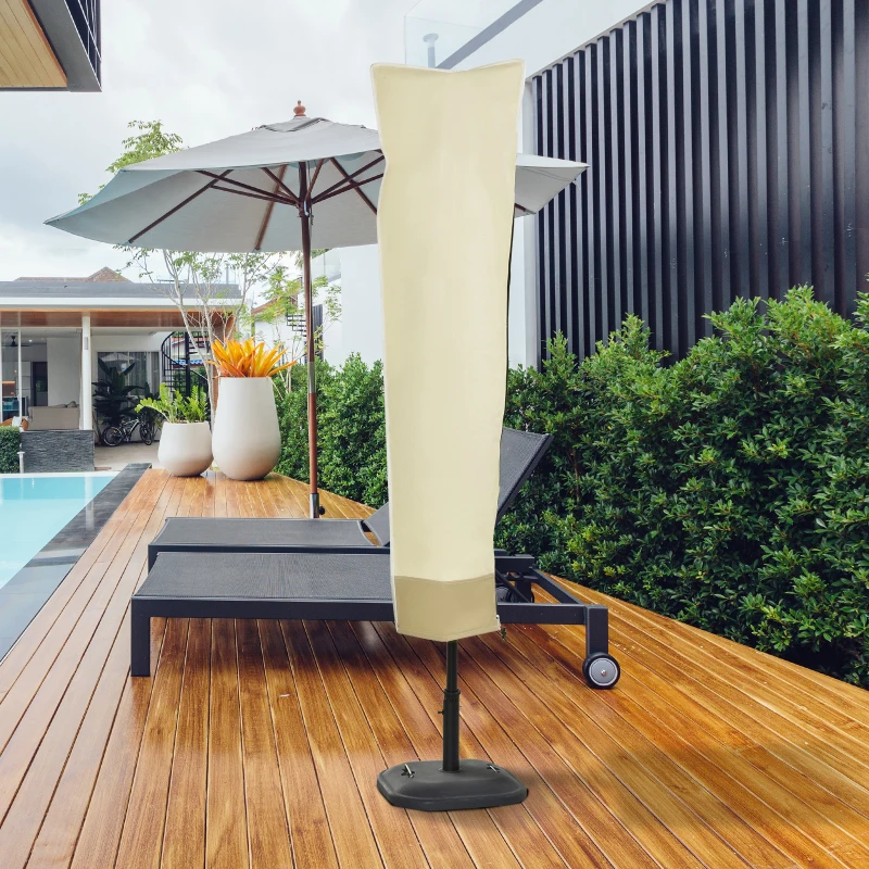Outsunny beschermhoes hoes voor parasol Ø300 cm tuinparasol met ritssluiting