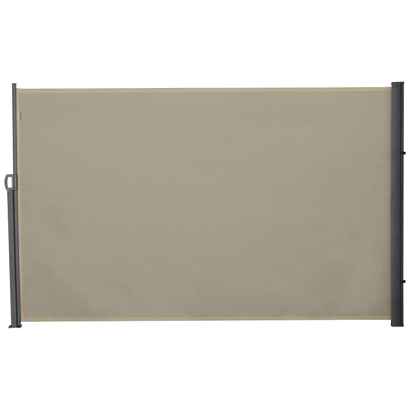Outsunny Seitenmarkise, Sicht- und Sonnenschutz, Seitenrollo, Polyester, Beige, 3 x 1,8 m