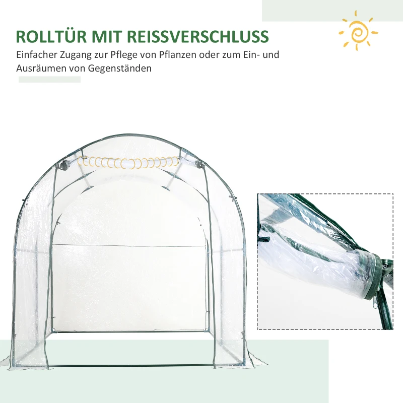 Outsunny Gewächshaus Foliengewächshaus Treibhaus Frühbeet Tomatenhaus Pflanzenhaus 200 x 250 x 200 cm