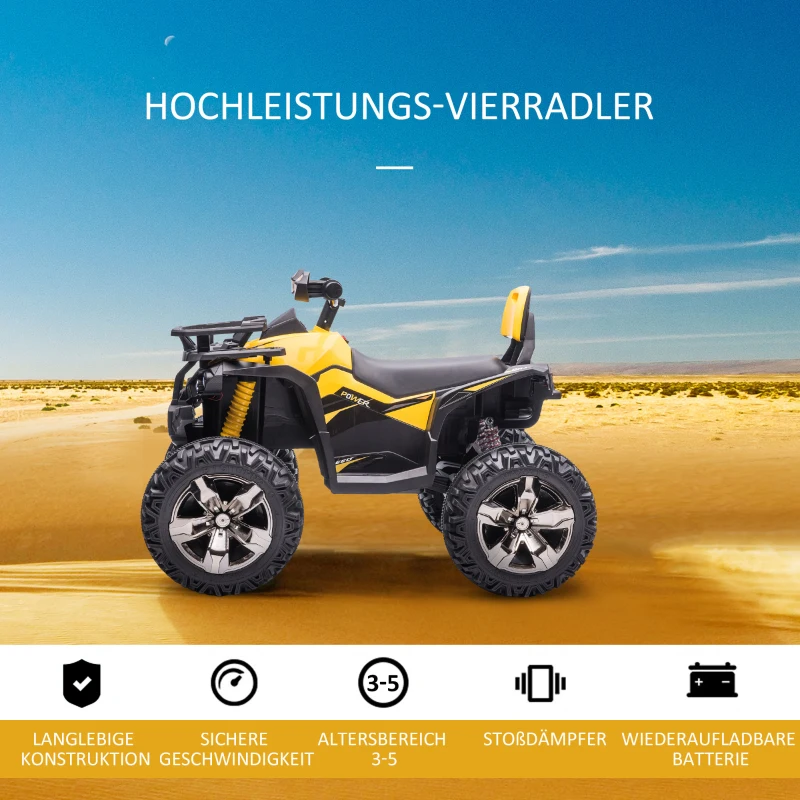 HOMCOM mini elektrische quad kinderen elektrische ATV kinderwagen LED koplamp kindervoertuig kindermotorfiets elektrische quad voor 3-5 maanden kinderen metaal PP kunststof roze 100 x 65 x 73 cm
