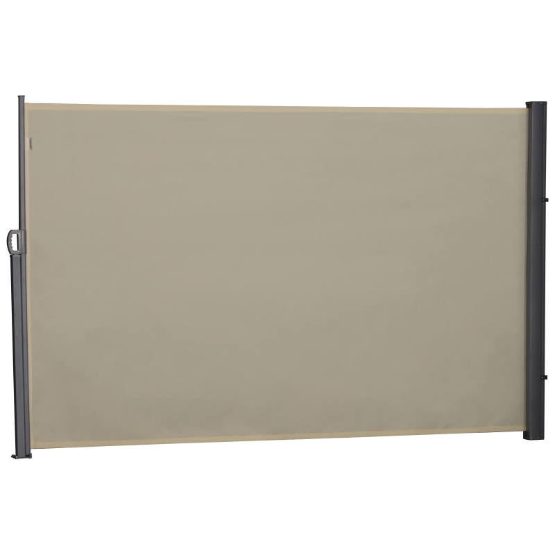 Outsunny Seitenmarkise, Sicht- und Sonnenschutz, Seitenrollo, Polyester, Beige, 3 x 1,8 m
