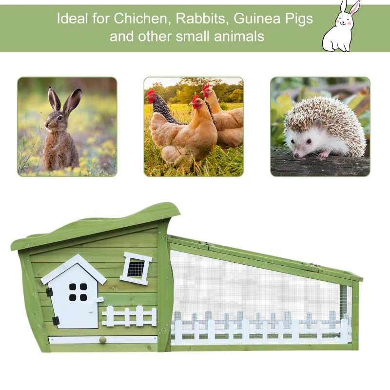 PawHut Rabbit Hutch Cage for Rabbits with Removable Wooden Tray Travel