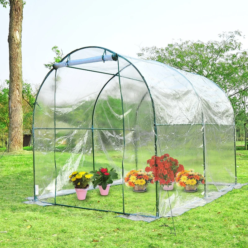 Outsunny Gewächshaus Foliengewächshaus Treibhaus Frühbeet Tomatenhaus Pflanzenhaus 200 x 250 x 200 cm