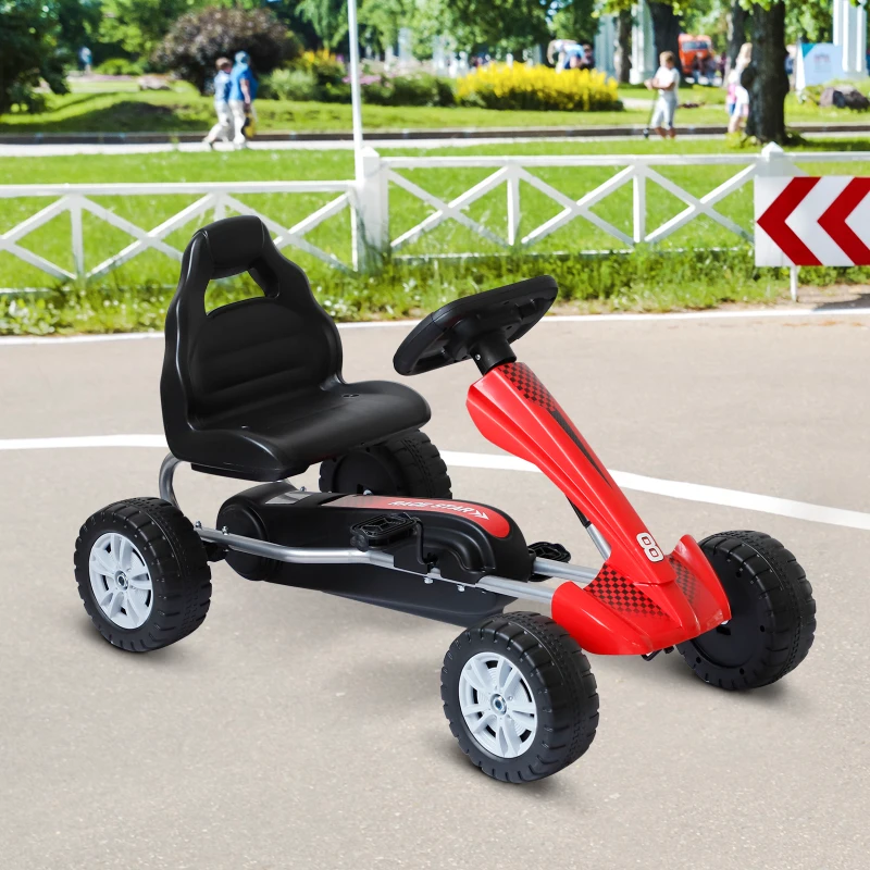 HOMCOM® GOKART DLA DZIECI SAMOCHÓD NA PEDAŁY METAL+TWORZYWO czerwony