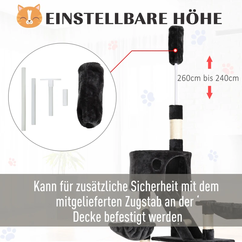 PawHut DRZEWKO DRAPAK DLA KOTA DOMEK szary