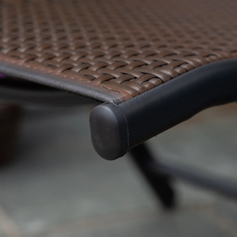 Składany leżak z rattanu Outsunny