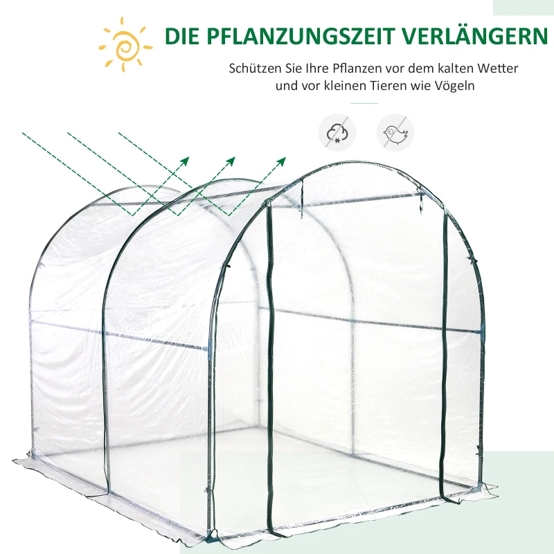 Outsunny Gewächshaus Foliengewächshaus Treibhaus Frühbeet Tomatenhaus Pflanzenhaus 200 x 250 x 200 cm