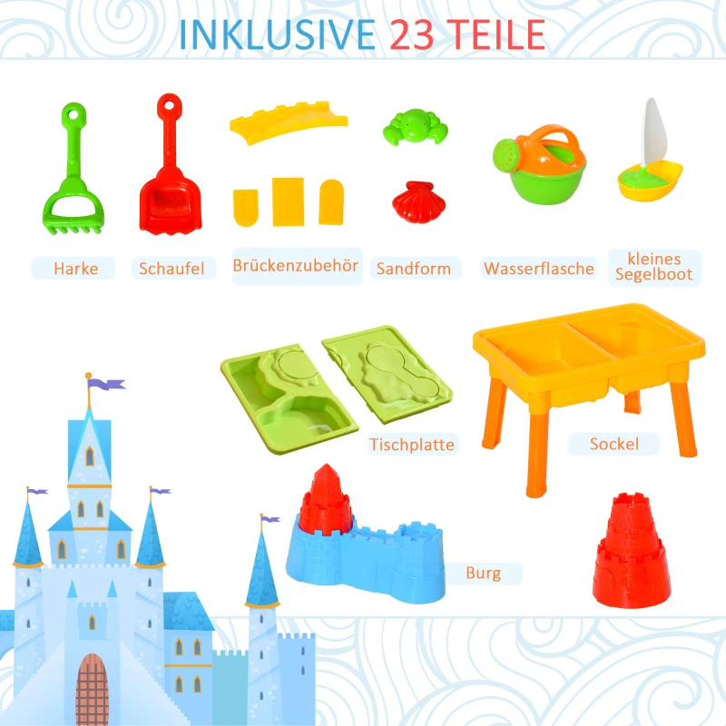 Dzieci zabawki do piaskownicy stół z piaskownicą z 23-częściowym Akcesoria stół do zabawy PP