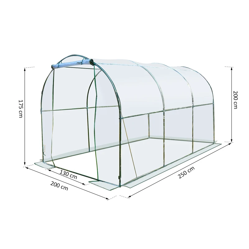 Outsunny Gewächshaus Foliengewächshaus Treibhaus Frühbeet Tomatenhaus Pflanzenhaus 200 x 250 x 200 cm