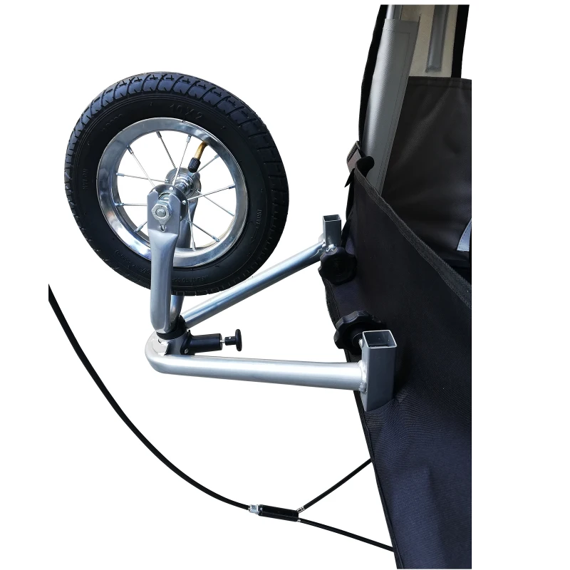 HOMCOM 2-in-1 fietskar voor kinderen fietsaanhanger jogger fietskar 360° draaibaar