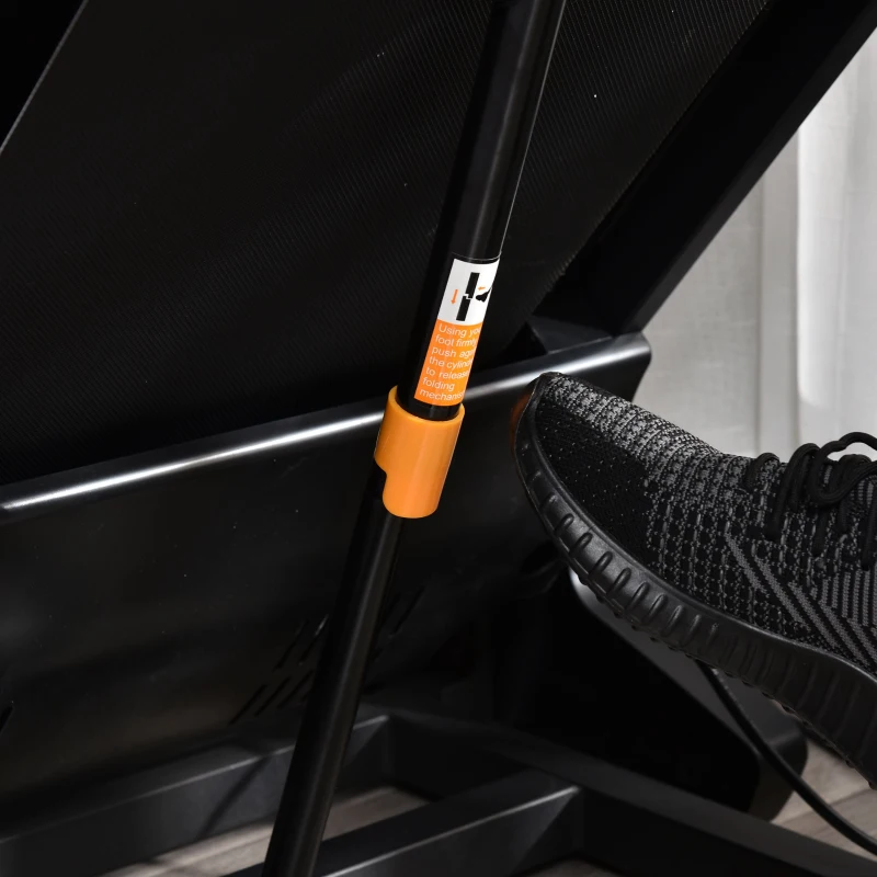 HOMCOM elektrische loopband opvouwbaar met 12 vooraf ingestelde programma's met LED-display bekerhouder en gsm-houder voor home gym indoor fitness staal ABS zwart + grijs 142 x 66 x 127 cm