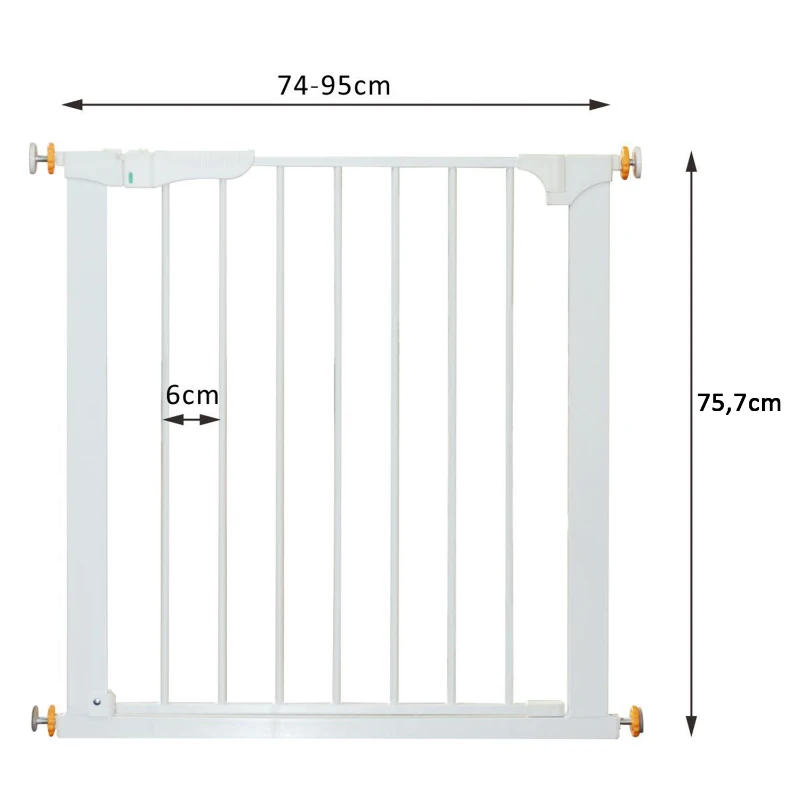 PawHut Veiligheidshekje slagboom traphekje hondenhekje poortdeur 74-95 cm
