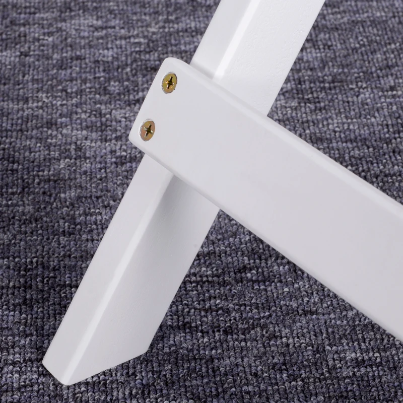 Outsunny Conjunto de Terraço Dobráveis de 3 Peças Mesa 60x60x73cm e 2 Cadeiras 41,8x49,7x83cm Estrutura de Madeira e Metal para Jardim Balcão Exterior Natural e Branco