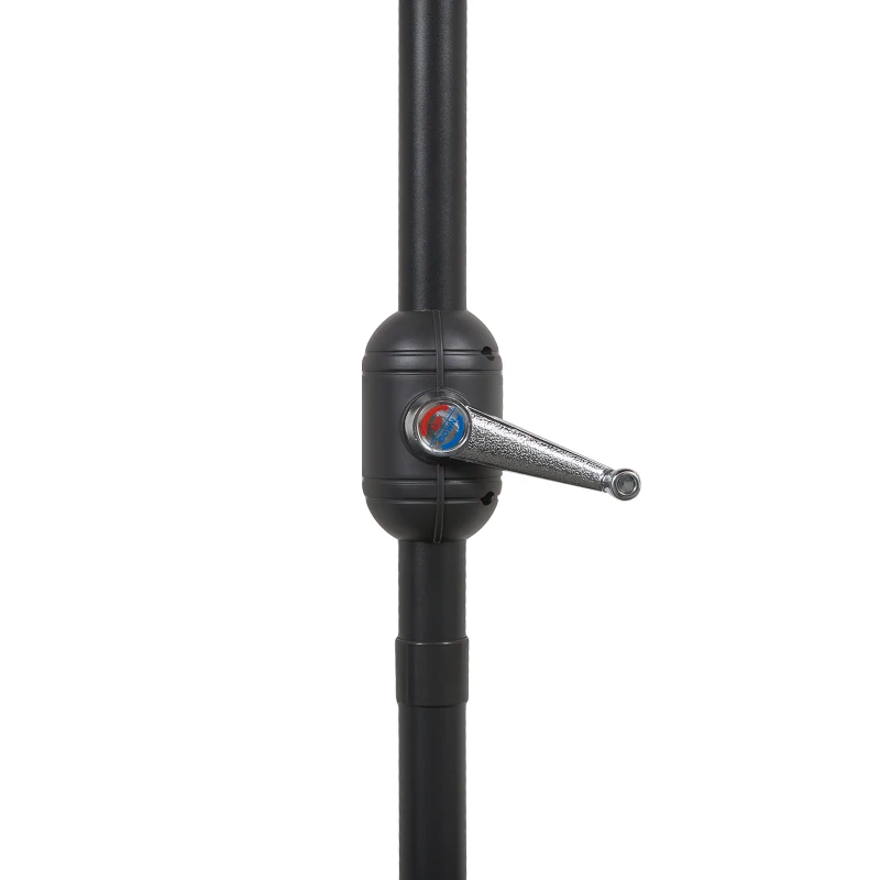 Outsunny Chapéu de Sol Semicircular de Jardim Chapéu de Sol a manivela Resistente à Água e Anti UV para Pátio Terraço 230x130x245cm Vinho