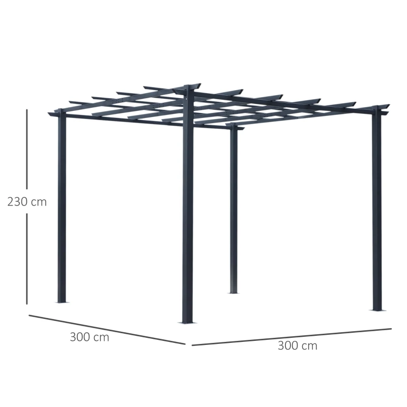 Pawilon różany pergola łukowa łuk różany ogród pawilon odporny na warunki pogodowe metal 3 x 3 x 2,3 m