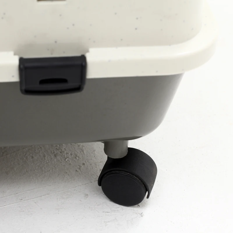 Klatka dla małych zwierząt na kółkach Klatka dla królika 2 drzwi platforma dolna komora metal czarny