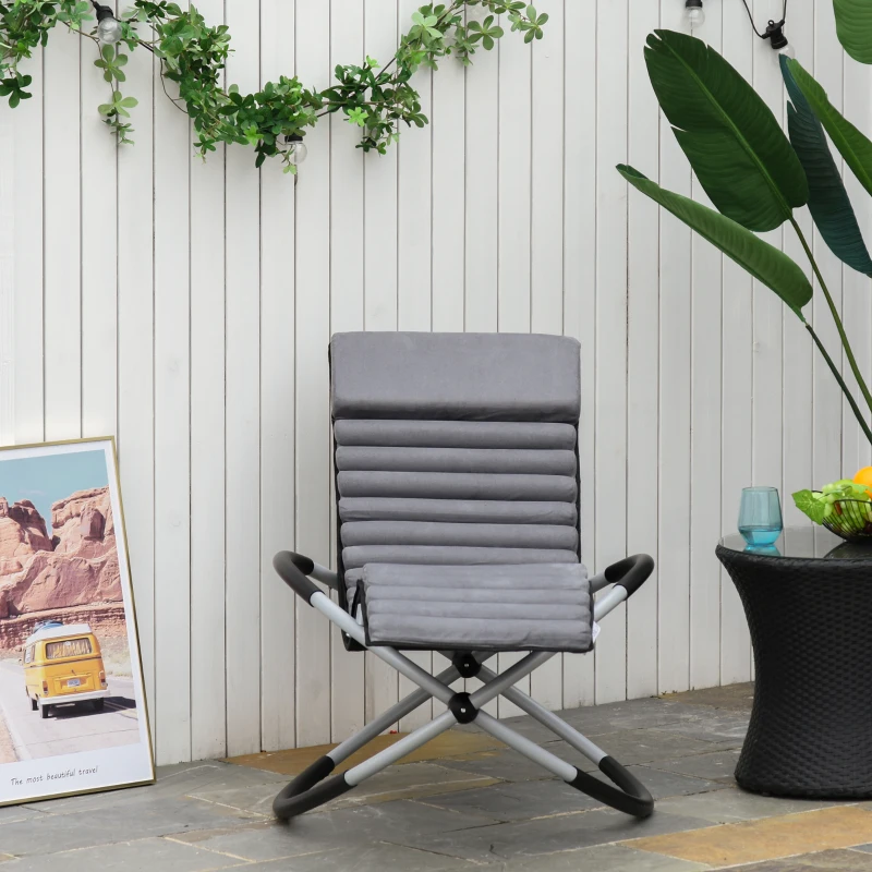 krzesło bujane ergonomia krzesło ogrodowe leżanka bujana tekstylina kulisty szary