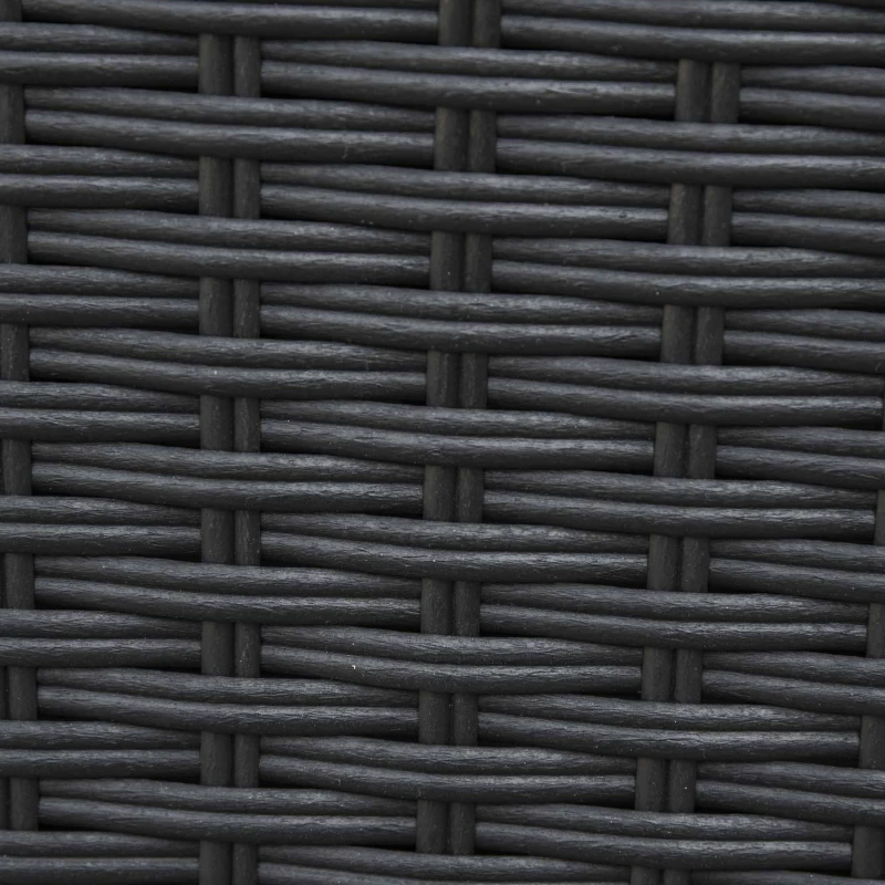 Outsunny 8 Pieces PE Rattan Sofa Set with Cushions, Garden Corner Sofa with 4 Seater Sofa, 2 Footstools and 2 Coffee Table Set, Space-saving Design, No Assembly Required, Black