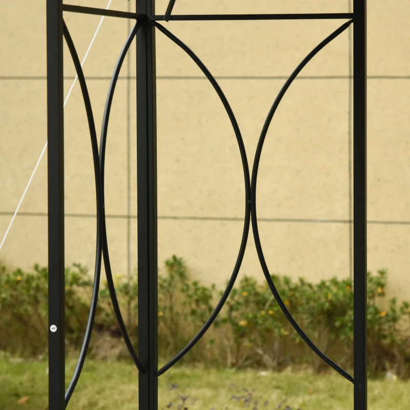 Outsunny altana ogrodowa ok. 3 x 3 m 4 x panele boczne podwójny dach szary