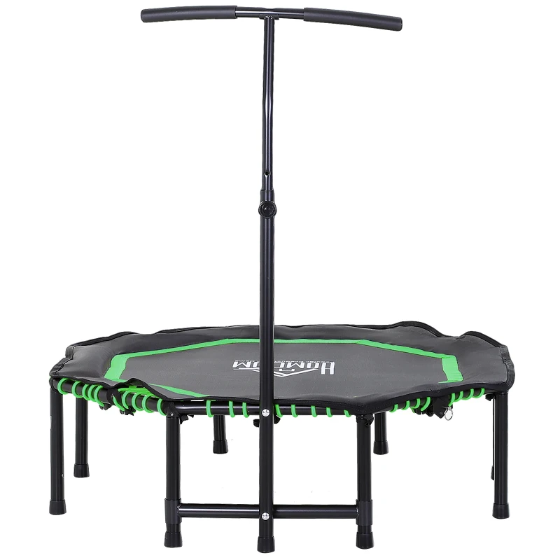 HOMCOM Mini Hexagon Steel Frame Trampoline w/ Adjustable Handle Green