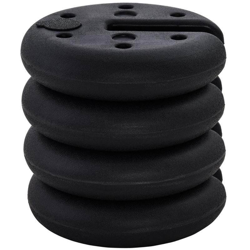 Outsunny 4 Pcs Gazebo Weighted Base Set, HDPE-Black