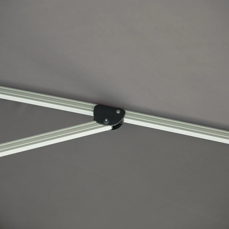 Outsunny 3m Cantilever Aluminium Frame 360 Rotation Hanging Parasol w/ Cross Base Grey