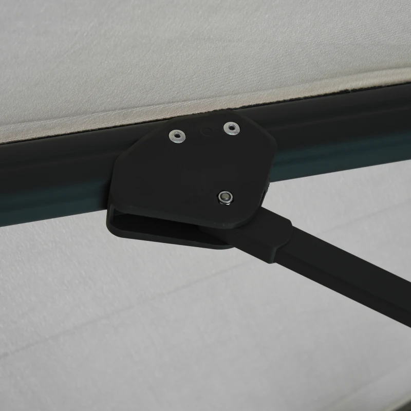 Outsunny 3(m) LED Cantilever Parasol Garden Sun Umbrella w/ Cross Base and Solar Lights Grey