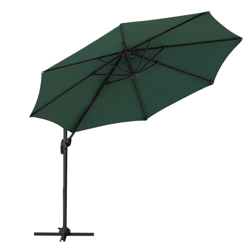 Outsunny Umbrella Parasol W/360° Rotation Φ294x248H cm-Green