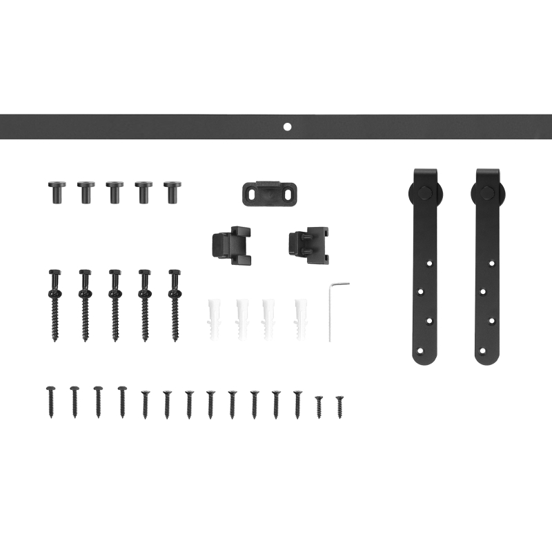 Kit de porte coulissante système galandage acier noir