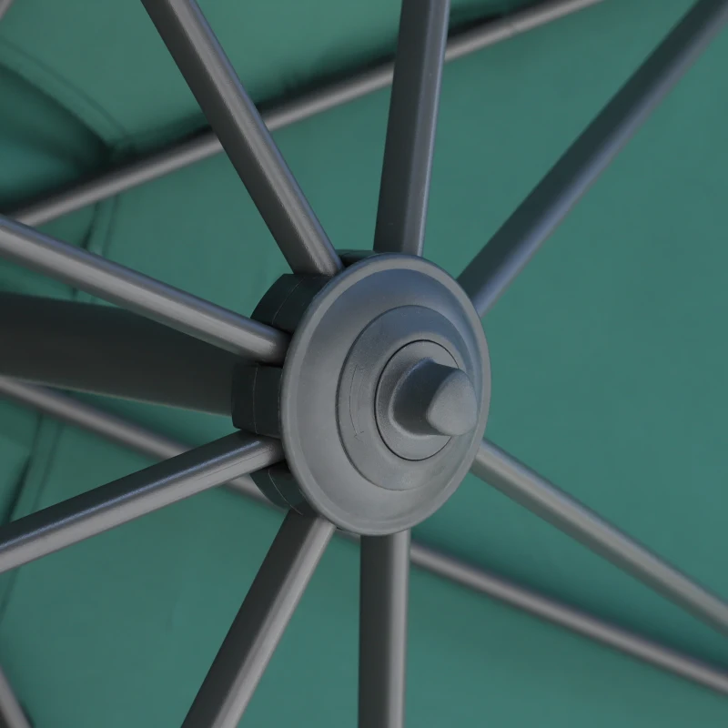 Outsunny Square Umbrella Parasol W/360° Rotation, 245Lx245Wx248H cm-Green