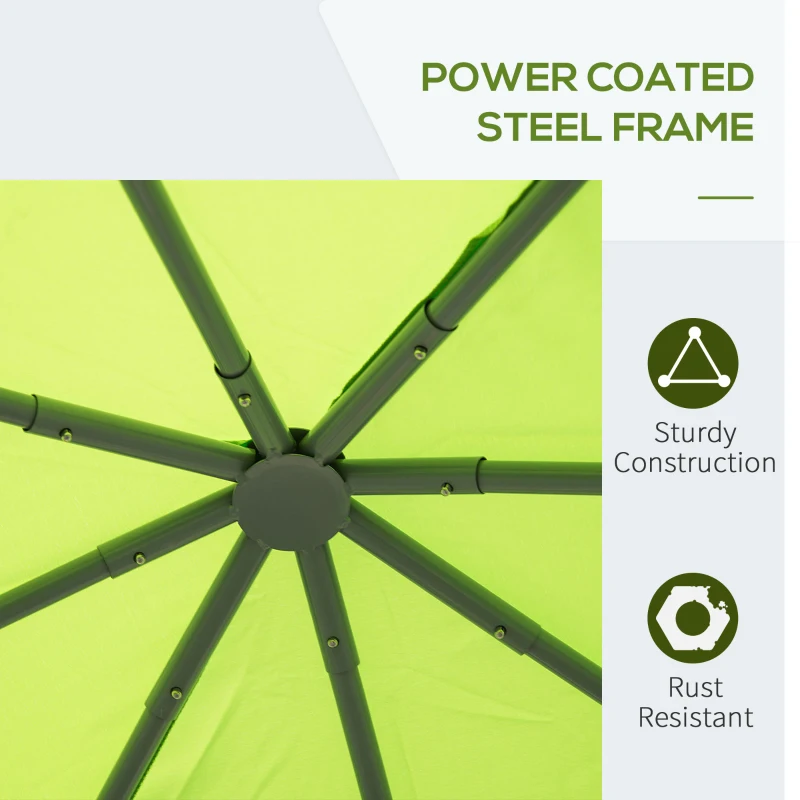 Outsunny 3m x3m Garden Metal Gazebo Marquee Patio Tent Canopy Shelter W/ Sidewalls-Lemon Green