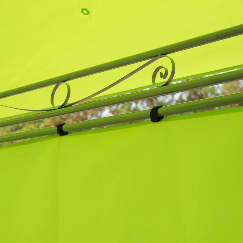 Outsunny 3m x3m Garden Metal Gazebo Marquee Patio Tent Canopy Shelter W/ Sidewalls-Lemon Green