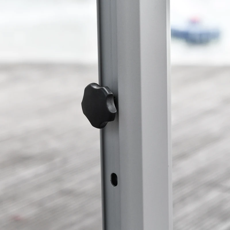 Outsunny 3 x 3(m) Outdoor Cantilever Roma Parasol 360° Rotating w/ Cross Base Light Grey