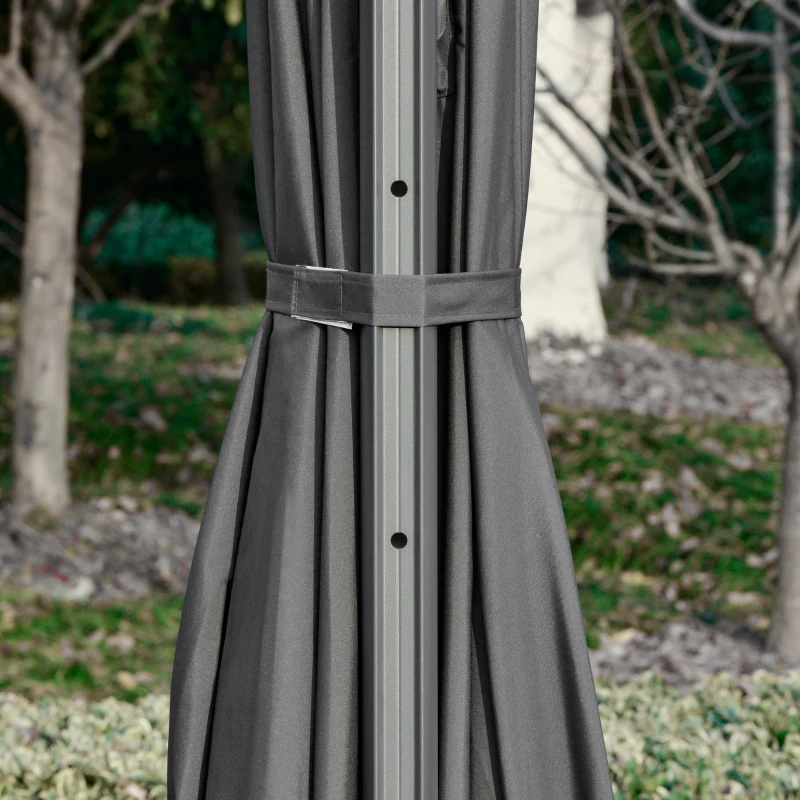 Outsunny 3 x 3(m) Aluminum Sun Square Canopy Top w/ Adjustable Pole Angle Dark Grey