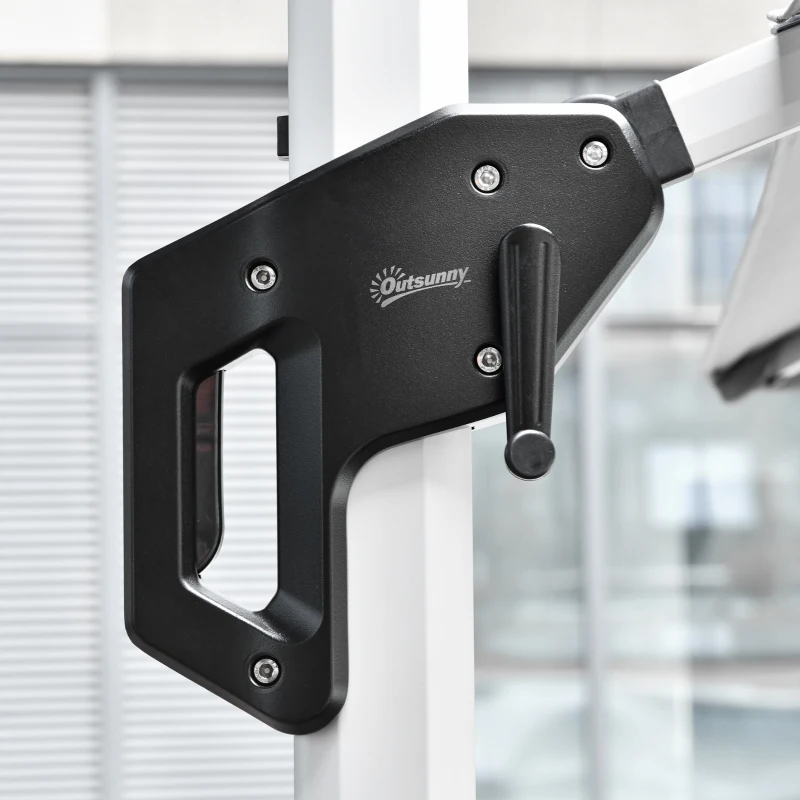 Outsunny 3 x 3(m) Outdoor Cantilever Roma Parasol 360° Rotating w/ Cross Base Light Grey