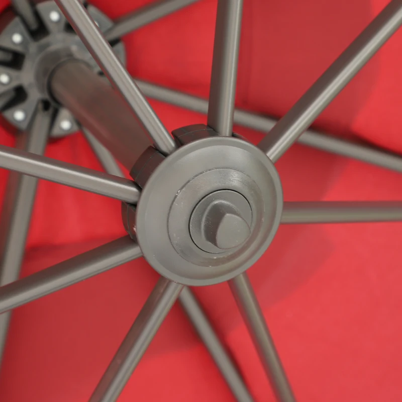 Outsunny Umbrella Parasol W/360° Rotation Φ294x248H cm-Wine Red